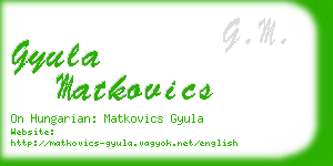 gyula matkovics business card